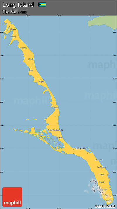 Savanna Style Simple Map of Long Island, single color outside