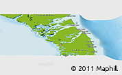 Physical Panoramic Map of Mangrove Cay