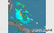 Satellite Map of The Bahamas, desaturated, land only