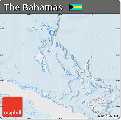 Silver Style Map of the Bahamas, single color outside