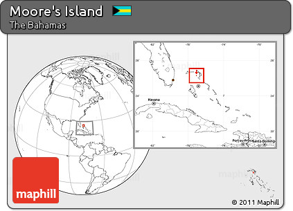 Blank Location Map of Moore's Island, within the entire country