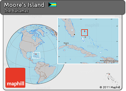 Gray Location Map of Moore's Island, highlighted country, within the entire country
