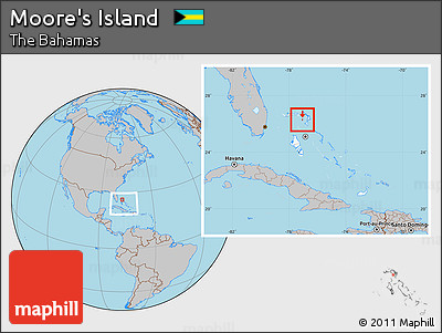 Gray Location Map of Moore's Island, highlighted country, within the entire country