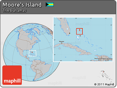 Gray Location Map of Moore's Island, highlighted country, within the entire country