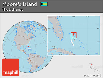 Gray Location Map of Moore's Island, highlighted country