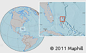 Gray Location Map of Moore's Island, hill shading