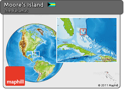 Physical Location Map of Moore's Island, highlighted country, within the entire country