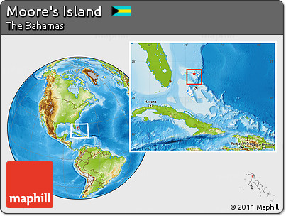 Physical Location Map of Moore's Island, highlighted country, within the entire country