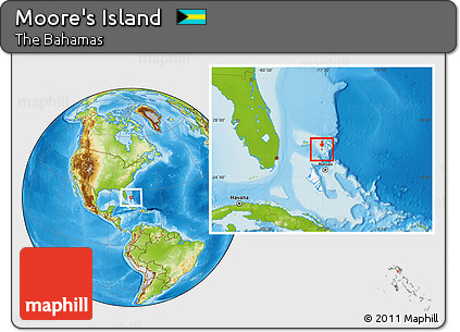 Physical Location Map of Moore's Island, highlighted country