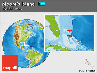 Physical Location Map of Moore's Island, highlighted country