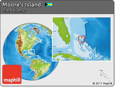 Physical Location Map of Moore's Island, highlighted country