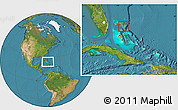 Satellite Location Map of Moore's Island, within the entire country