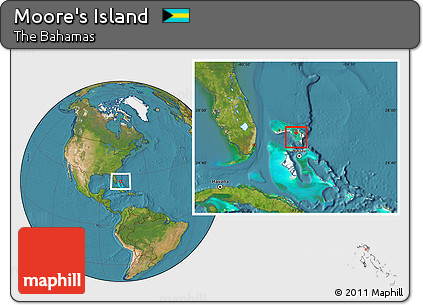 Satellite Location Map of Moore's Island, highlighted country
