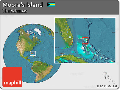 Satellite Location Map of Moore's Island, highlighted country