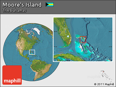 Satellite Location Map of Moore's Island, highlighted country