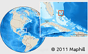 Shaded Relief Location Map of Moore's Island, within the entire country