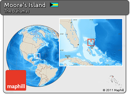 Shaded Relief Location Map of Moore's Island