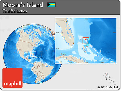 Shaded Relief Location Map of Moore's Island