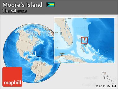 Shaded Relief Location Map of Moore's Island