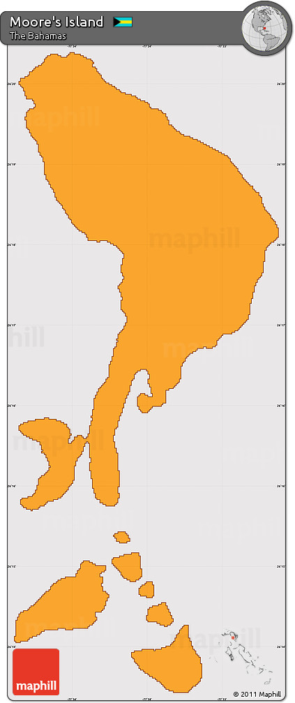 Political Simple Map of Moore's Island, cropped outside