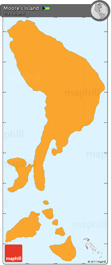 Political Simple Map of Moore's Island, single color outside