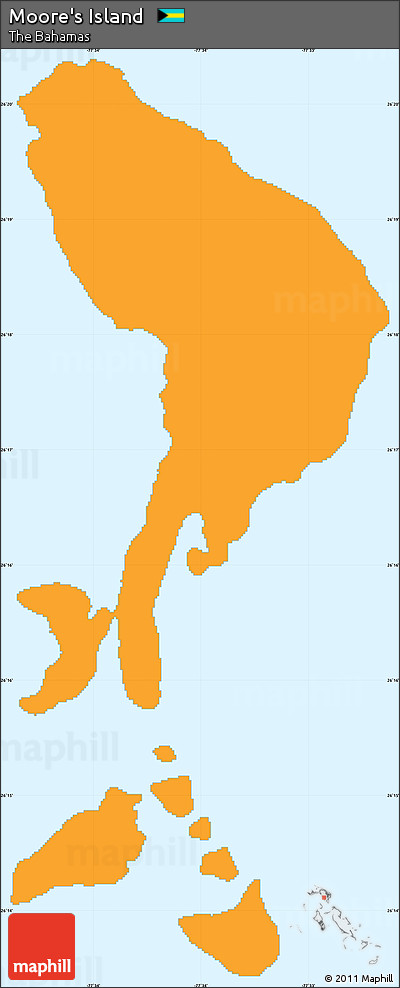 Political Simple Map of Moore's Island, single color outside