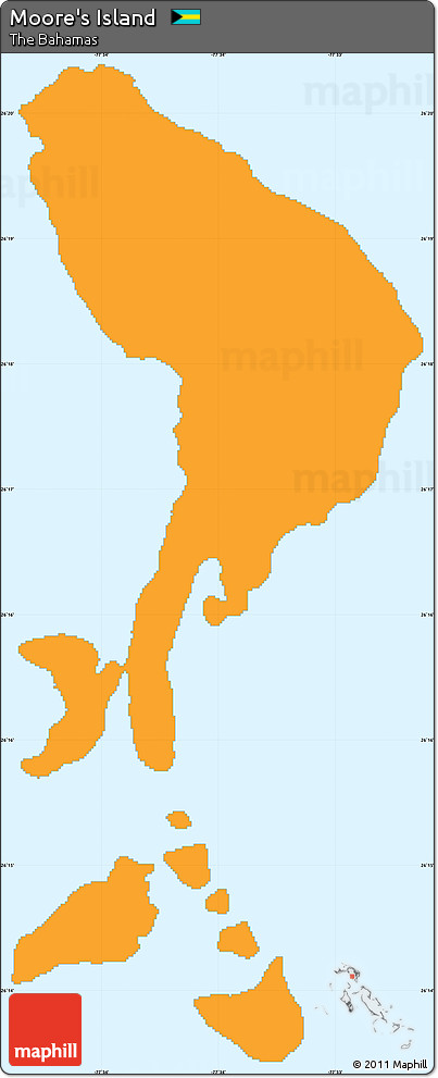 Political Simple Map of Moore's Island, single color outside