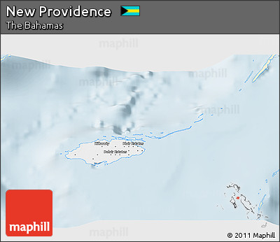Classic Style 3D Map of New Providence, single color outside
