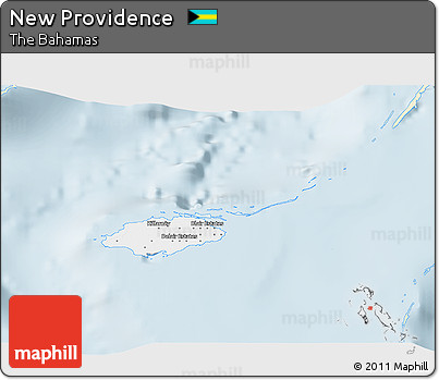 Classic Style 3D Map of New Providence, single color outside