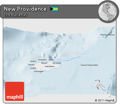 Gray 3D Map of New Providence