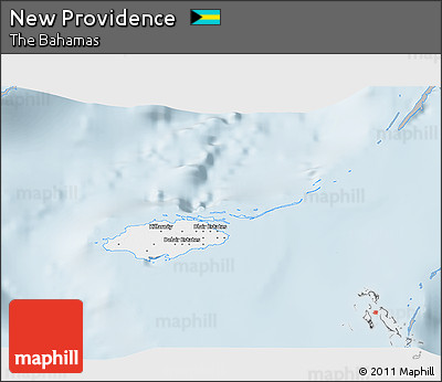 Gray 3D Map of New Providence, single color outside