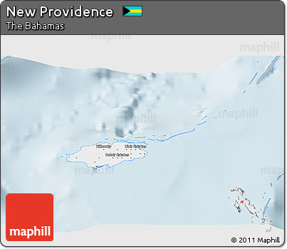 Gray 3D Map of New Providence, single color outside