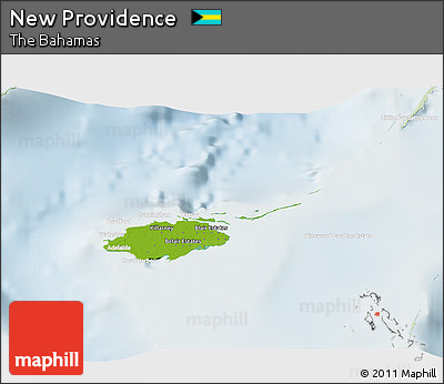 Physical 3D Map of New Providence, lighten