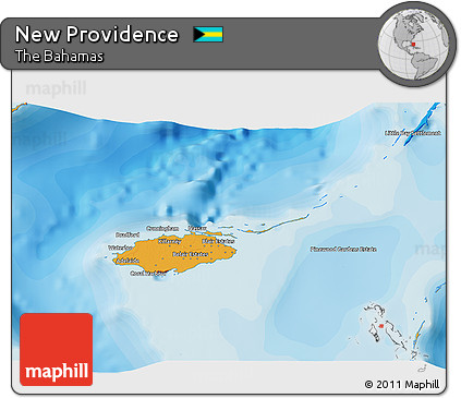 Political 3D Map of New Providence