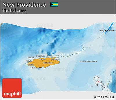 Political 3D Map of New Providence