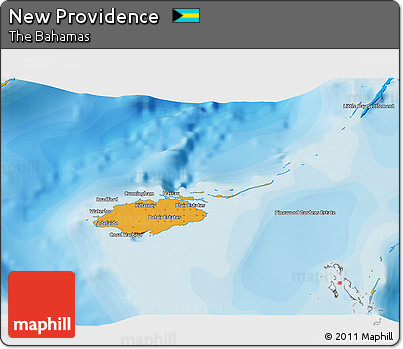 Political 3D Map of New Providence