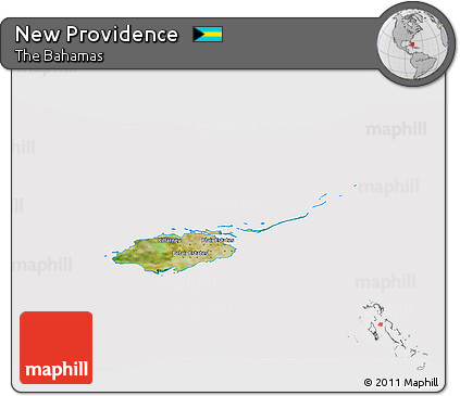 Satellite 3D Map of New Providence, cropped outside