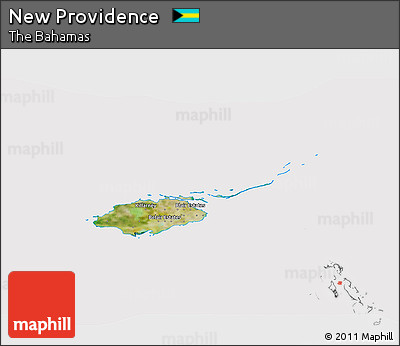 Satellite 3D Map of New Providence, cropped outside