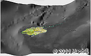 Satellite 3D Map of New Providence, darken, desaturated
