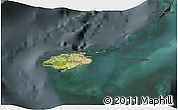 Satellite 3D Map of New Providence, darken, semi-desaturated