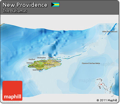Satellite 3D Map of New Providence, political outside