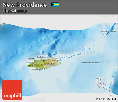 Satellite 3D Map of New Providence, political outside