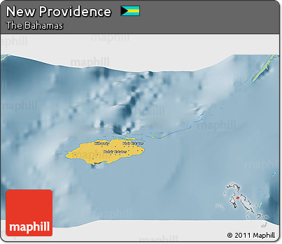 Savanna Style 3D Map of New Providence, single color outside