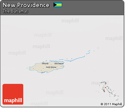 Shaded Relief 3D Map of New Providence, cropped outside