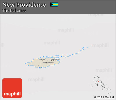 Shaded Relief 3D Map of New Providence, cropped outside