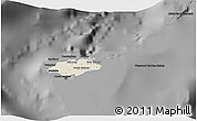 Shaded Relief 3D Map of New Providence, darken, desaturated