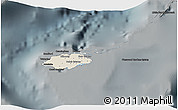 Shaded Relief 3D Map of New Providence, darken, semi-desaturated