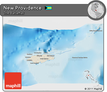 Shaded Relief 3D Map of New Providence