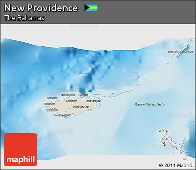 Shaded Relief 3D Map of New Providence