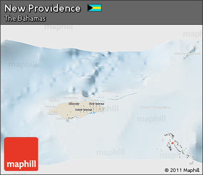 Shaded Relief 3D Map of New Providence, lighten